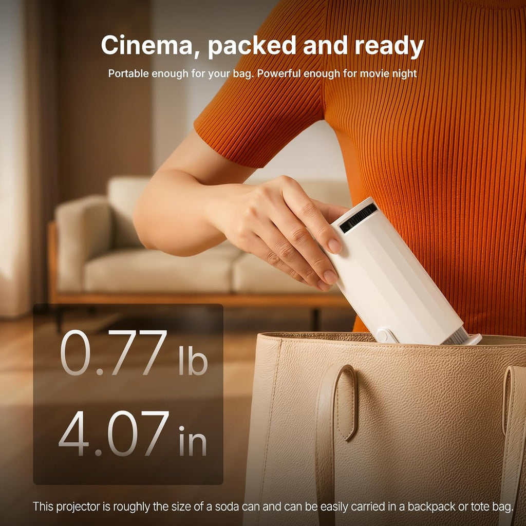 Mini Projector with WiFi and Bluetooth, Portable Movie Projector Support 1080P, Auto Keystone,210° Rotation, Smart Projector Compatible with HDMI Phone for Bedroom